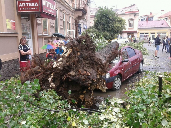 Дощ, град і вітер наробили лиха в Ужгороді