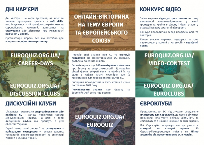 Перевірити знання, показати таланти і виграти призи кличе закарпатців Представництво ЄС в Україні