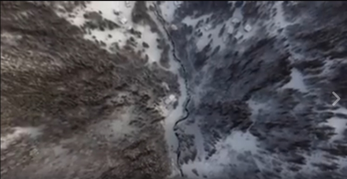 Водоспад Шипіт і засніжені Карпати - як бачить зиму квадрокоптер
