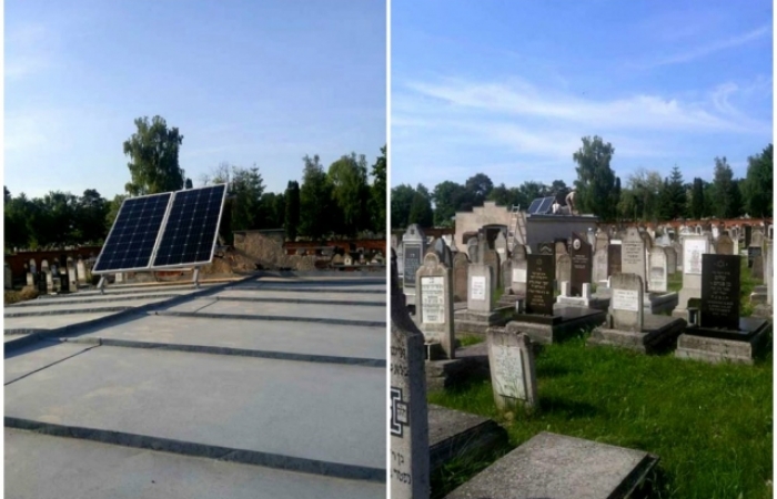 Не витримали й тижня: у Мукачеві викрали сонячні панелі з єврейського кладовища