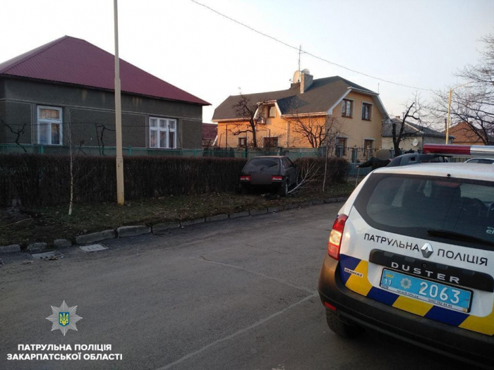 "П'яна" ДТП в Ужгороді: нетверезого водія "зупинили" кущі