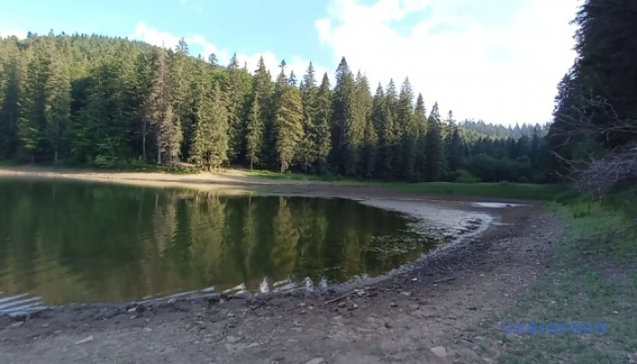 Найбільше гірське озеро України Синевир рекордно обміліло через засуху (ФОТО)