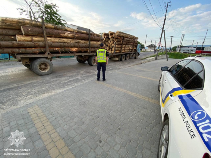 На Закарпатті виявили вантажівку, яка перевозила деревину сумнівного походження
