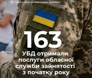 З початку року 163 учасники бойових дій скористалися послугами Закарпатської обласної служби зайнятості