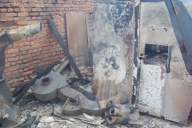 У Хусті згорів деревообробний станок