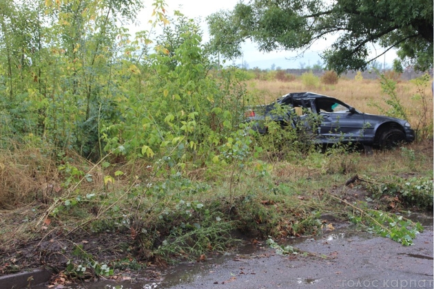 «БМВ» занесло на мокрій трасі і автівка врізалася в дерево! (ФОТО)