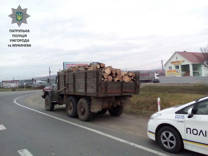 В Ужгороді незаконно перевозили кругляк