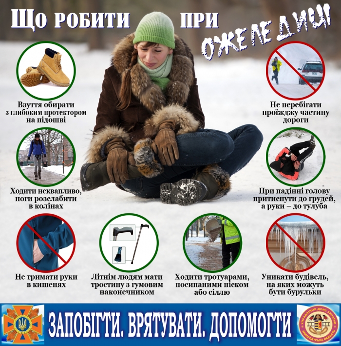 Як не постраждати під час ожеледиці: поради від рятувальників