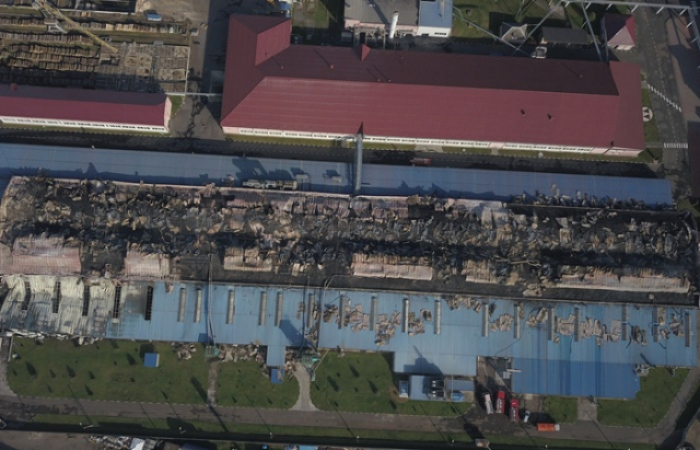 З’явилось вражаюче відео згорілого цеху "Fischer" в Мукачеві