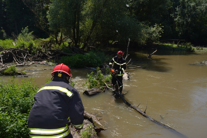 Закарпатські рятувальники розчищають річку Латорицю від сміттєвих заторів