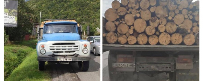 На Закарпатті поліція зупинила вантажівку з деревиною
