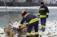 В Ужгороді рятувальники розчищали підмостові опори й берег річки від нанесеного сміття