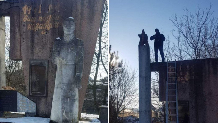 Два пам'ятники радянському солдату та три зірки демонтували в Іршавській громаді на Закарпатті