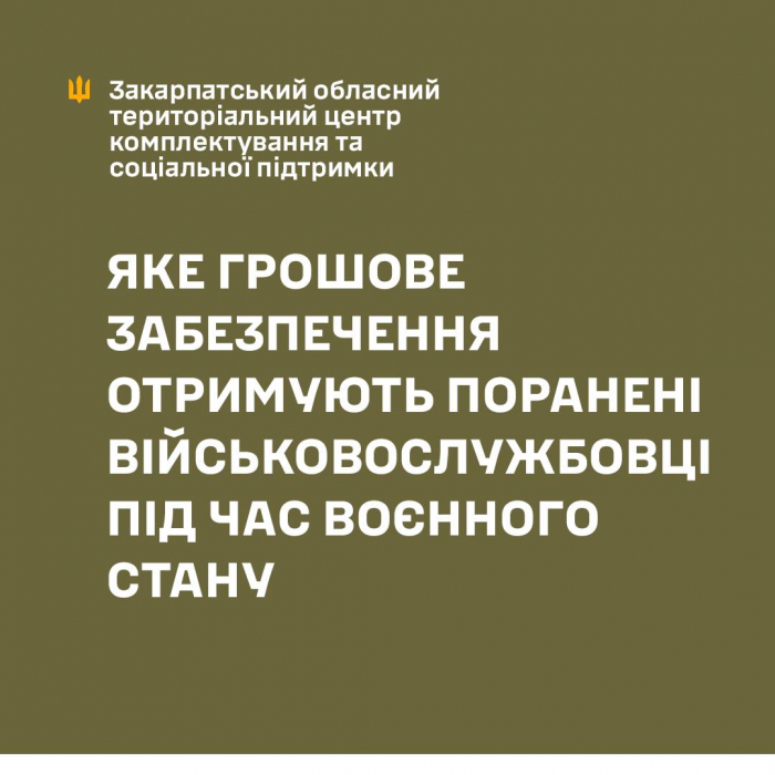 Військовим, які лікуються після поранення, пов’язаного із захистом Батьківщини, гарантоване грошове забезпечення