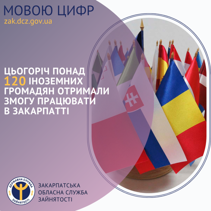 Цьогоріч 124 іноземці тримали змогу працювати на Закарпатті