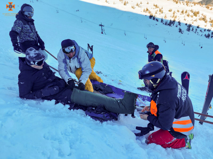 Гірські рятувальники допомогли двом лижникам, які травмувалися під час катання
