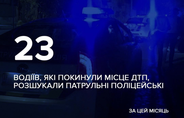 23 водіїв, які втекли з місця скоєння  ДТП, розшукали минулого місяця закарпатські патрульні