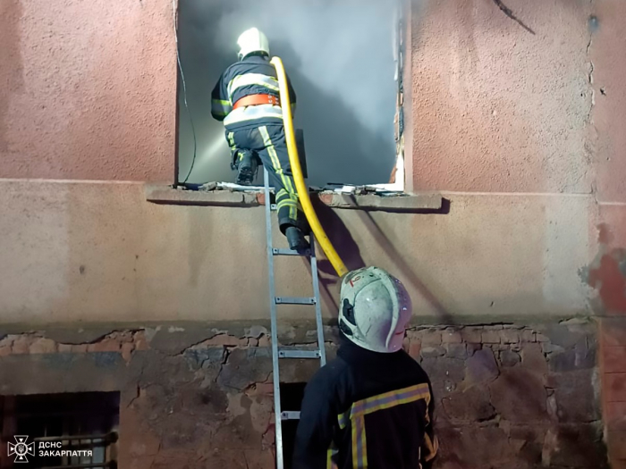 Закарпатські рятувальники понад дві години боролися з пожежею у квартирному житловому будинку