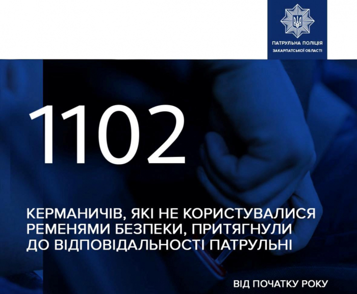 Понад 1100 водіїв з початку року знехтували ременем безпеки — закарпатські патрульні нагадують про відповідальність