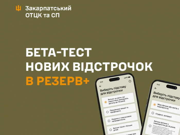 Міноборони запускає бета-тест нових відстрочок у Резерв+