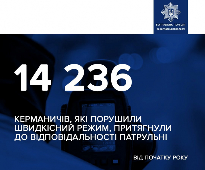 Понад 14 тисяч водіїв оштрафували на Закарпатті за перевищення швидкості з початку року