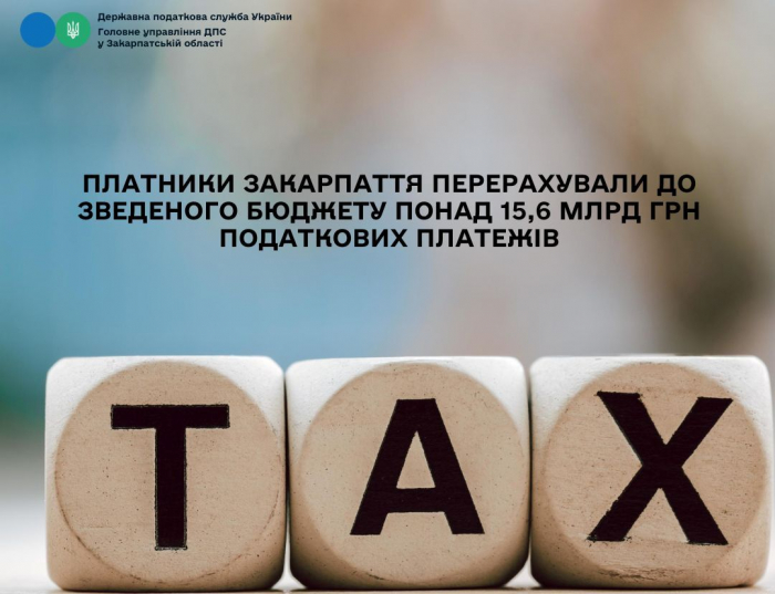 За перші пів року 2025-го платники поповнили місцеві бюджети Закарпаття на понад 15 млрд грн