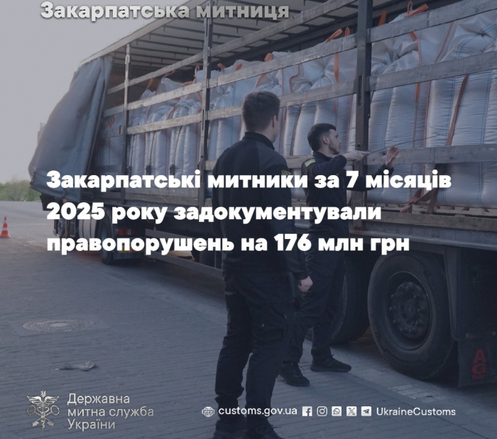 На кордоні з Євросоюзом закарпатські митники задокументували правопорушень на 176 млн грн