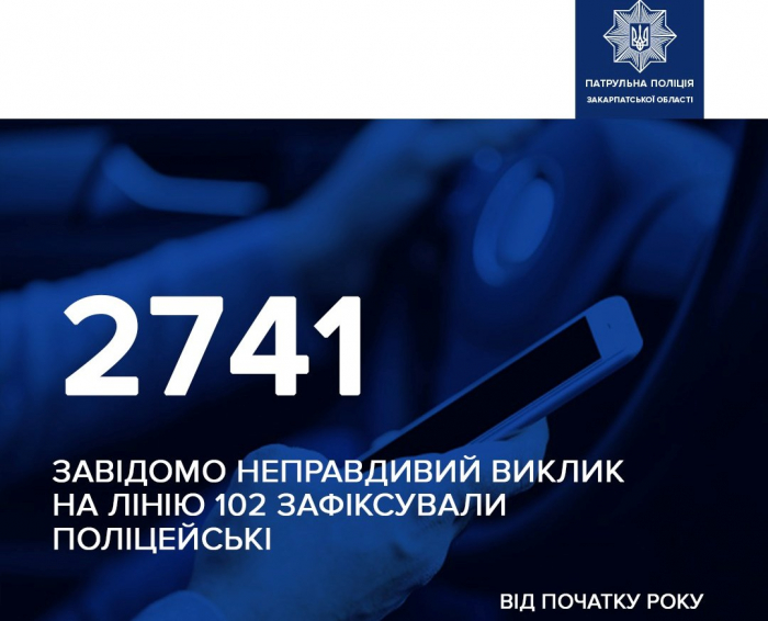 Цьогоріч закарпатські поліцейські зафіксували вже 2 741 завідомо неправдивий виклик