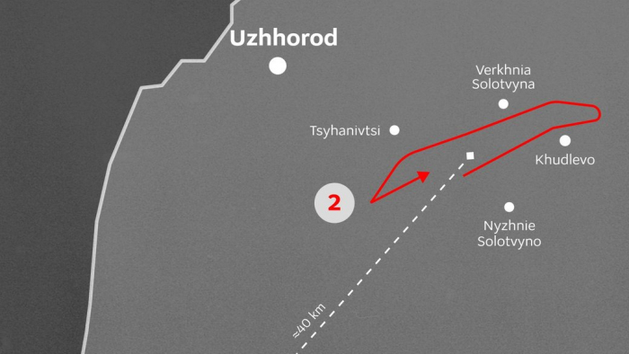Андрій Сибіга опублікував зображення маршруту угорського дрона, який перетнув кордон України і залетів на Закарпаття (ФОТО)