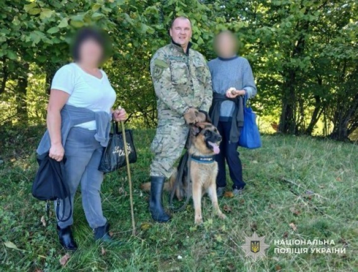 На Рахівщині службовий пес поліцейських допоміг розшукати жінку, яка загубилася в лісі, збираючи гриби