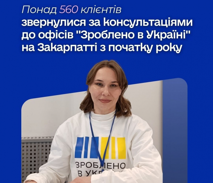 Понад 560 клієнтів звернулися за консультаціями до офісів "Зроблено в Україні" на Закарпатті цього року

