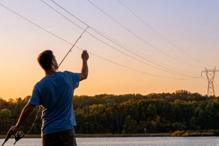 ПрАТ «Закарпаттяобленерго» вкотре нагадує: рибалити поблизу ліній електропередач смертельно небезпечно!

