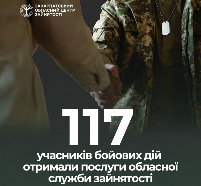 З початку року 117 учасників бойових дій скористалися послугами обласної служби зайнятості