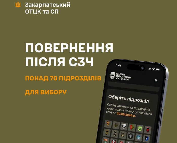 Для повернення після СЗЧ військові тепер можуть обрати один із понад 70 підрозділів
