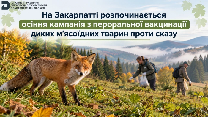 178,5 тисячі вакцинних принад розкладуть на Закарпатті для профілактики сказу у диких тварин