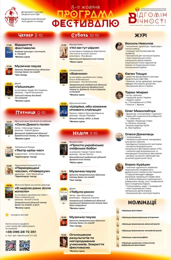 Театри з різних регіонів України зберуться у Хусті на фестиваль «Відгомін Вічності»