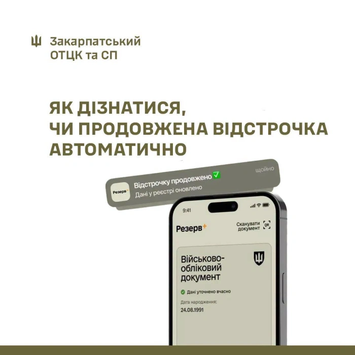 Як дізнатися, чи продовжена відстрочка автоматично?