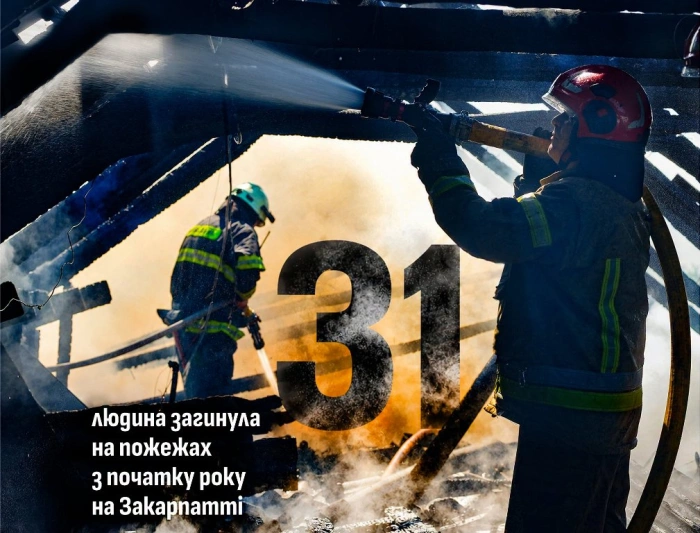 Від початку року на Закарпатті внаслідок пожеж загинула 31 людина, ще 36 — травмувалися