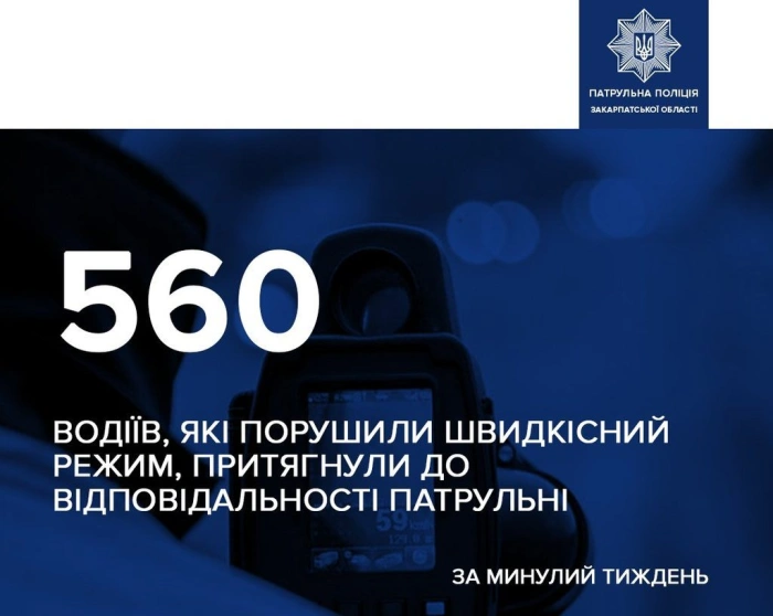 560 порушників швидкісного режиму виявили на Закарпатті за тиждень