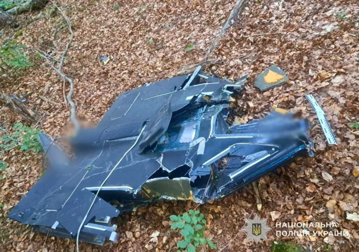 Вибухотехніки поліції знешкодили бойову частину російського дрона на Хустщині
