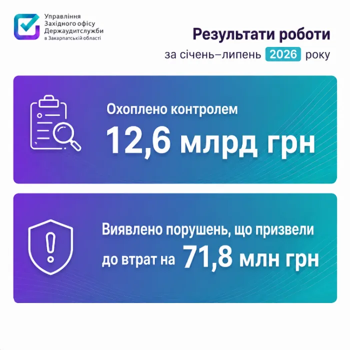 Порушення на 71,8 млн грн та ризикові операції на майже 495 млн: результати аудитів на Закарпатті