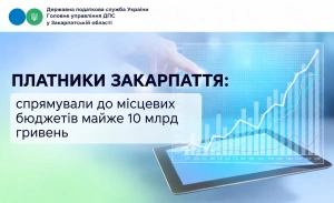 Платники Закарпаття спрямували до місцевих бюджетів майже 10 млрд гривень
